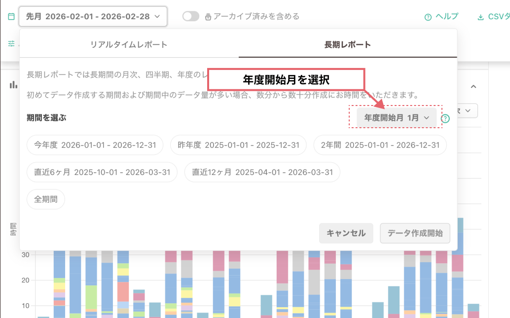 年度開始月の設定